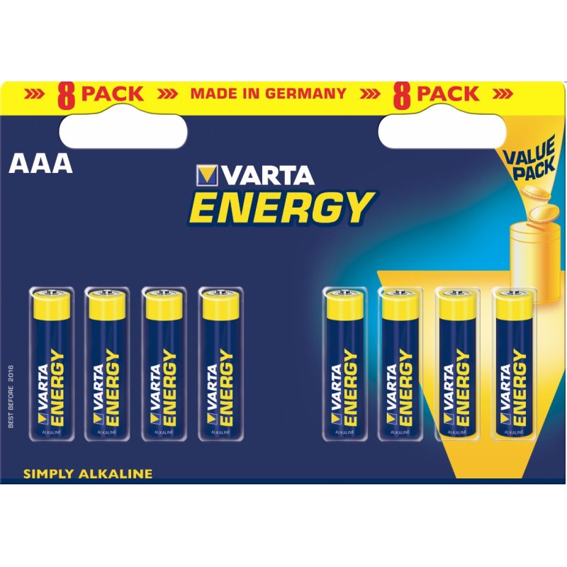 BATTERIA MINISTILO AAA LR03 ENERGY MEGAPACK 8PZ 15V VARTA