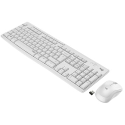 TASTIERA MK295 LOG WIRELESS+MOUSE W USB SILENT WHITE