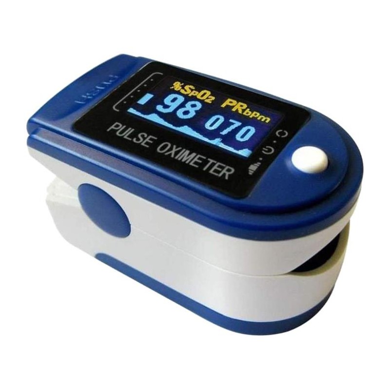 SATURIMETRO OXIMETRO A DITO CON DISPLAY - COLORE BLUBIANCO LK87