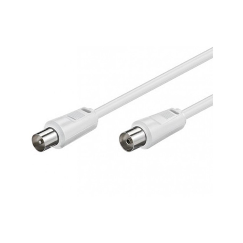 CAVO ANTENNA TV SPINA PRESA MASCHIOFEMMINA IEC 75 OHM - 2 MT 928W BIANCO
