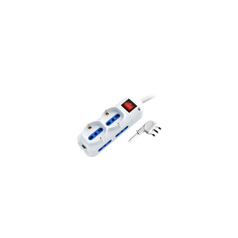 MULTIPRESA 6POS BIPASSO + BIPASSOSCHUKO SPINA16A + INTERR PEM2512-W3