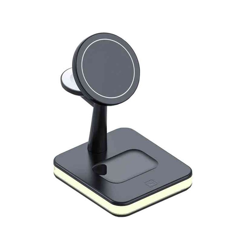 BASE STATION 4IN1 RICARICA SMARTPHONE WIRELESS CHARGING STATION DOCK NERO 991