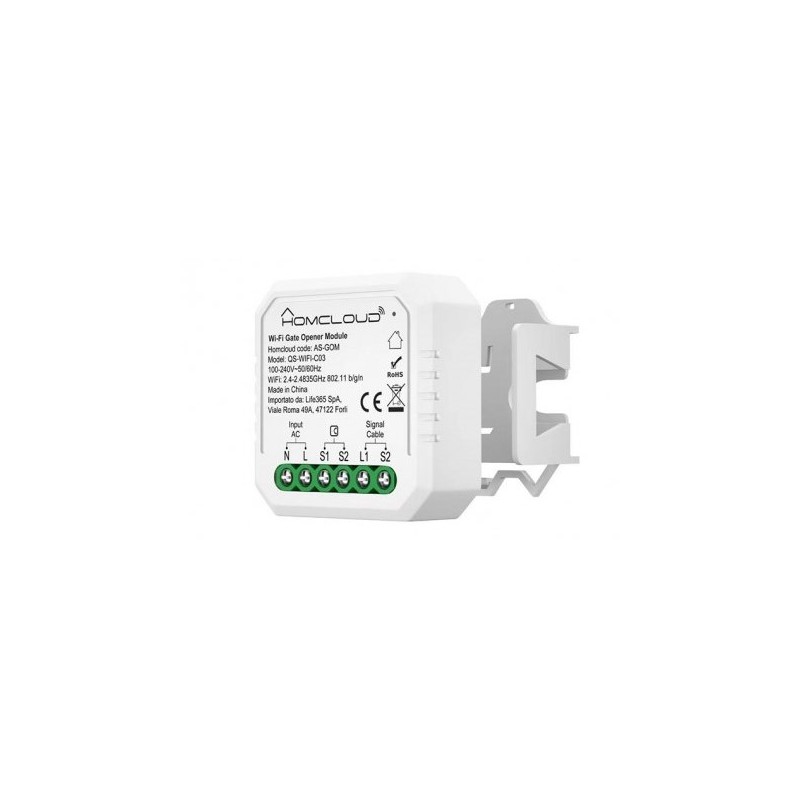 MODULO SMART WI-FI PER CANCELLI GARAGE ED ELETTROSERRATURE 1CH AS-GOM