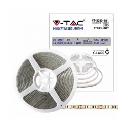 STRISCIA LED VT-5050-60 60LEDMT 12V STRIP 5MT 11WM BIANCO FREDDO 6500K IP65 212148