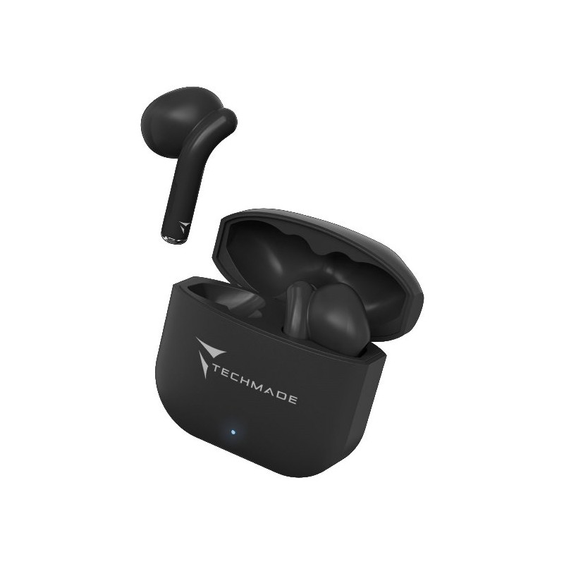 AURICOLARI BLUETOOTH CON BOX DI RICARICA NERI TM-XM201-BK