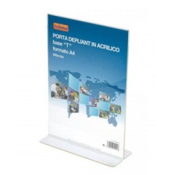 PORTA DEPLIANT ACRILICO BASE L - FORMATO A4 47NIK0024