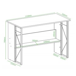 SCRIVANIA PER COMPUTER SCRITTOIO SALVASPAZIO IN STILE INDUSTRIALE CON STRUTTURA ACCIAIO E LEGNO MARRONE ICA-TB-3524C