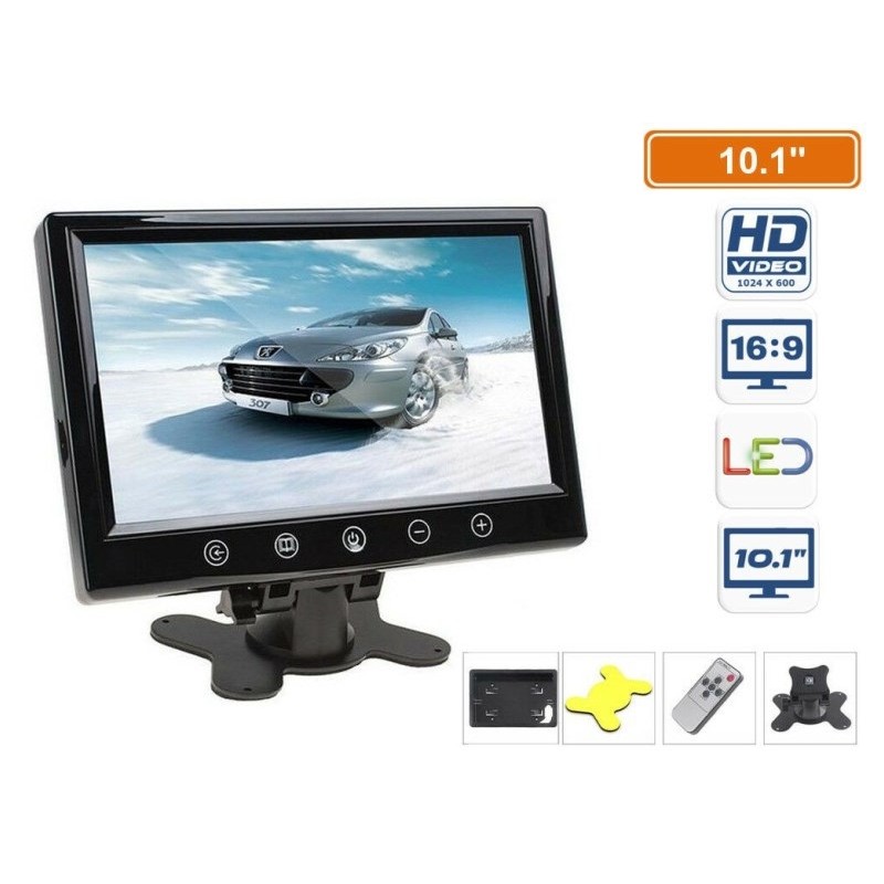 MONITOR TFT LED 101 CON TELECOMANDO - INGRESSO VIDEO - RCA - VIDEOSORVEGLIANZA