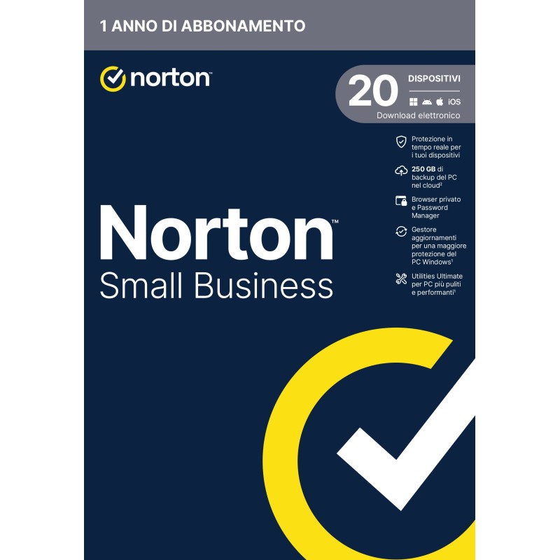 NORTON SMALL BUSINESS 1USER 20 DEV 250GB BACKUP 12 MESI