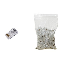 CONFEZIONE 100 PZ CONNETTORI 8 POLI PLUG RJ45 CAT5E UTP 100PZ LKPL85U