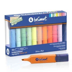BLISTER 10 EVIDENZIATORI PASTEL+FLUO POINT UP COLORI ASSORTITI 01020027