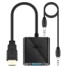 ADATTATORE HDMI M  VGA F CON CAVO AUX DA 35MM - NERO