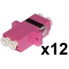 CONFEZIONE 12 ADATTATORI FIBRA OTTICA LCLC MULTIMODE DUPLEX OM4 LKLCD412