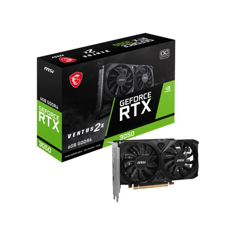 VGA MSI RTX 3050 VENTUS 2X E 6G OC 6GB DDR6 128BIT 1HDMI3DP 130W