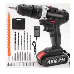 TRAPANO ELETTRICO A BATTERIA 48V - SET COMPLETO - 2 VELOCITA VARIABILI