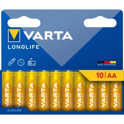 BATTERIA STILO AA 15V LR06 LONG LIFE 10PZ VARTA MEGAPACK