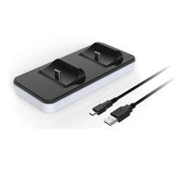 DOCK DUAL CHARGER PAD PS5 - BASE RICARICA FINO A 2 CONTROLLER PLAYSTATION 5 DUALSENSE CS200 LT