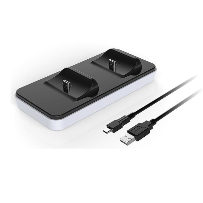 DOCK DUAL CHARGER PAD PS5 - BASE RICARICA FINO A 2 CONTROLLER PLAYSTATION 5 DUALSENSE CS200 LT