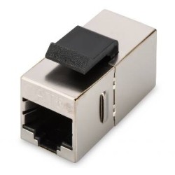 COUPLER CAT5E RJ45 UTP FF NERO CON GANCI PER PANNELLI