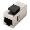 COUPLER CAT5E RJ45 UTP FF NERO CON GANCI PER PANNELLI