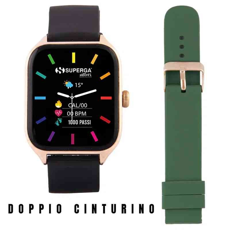 SMARTWATCH SWT-STC006 GOLD + CINTURINO WINNER SILICONE NERO O VERDE