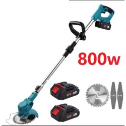 DECESPUGLIATORE DOPPIA BATTERIA ELETTRICO 800W TAGLIAERBA TAGLIABORDI TM-BC150B