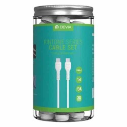 CONFEZIONE IN BARATTOLO 30 CAVI BULK USB TYPE-C 5V 3A BIANCHI 1MT DECBOXC584