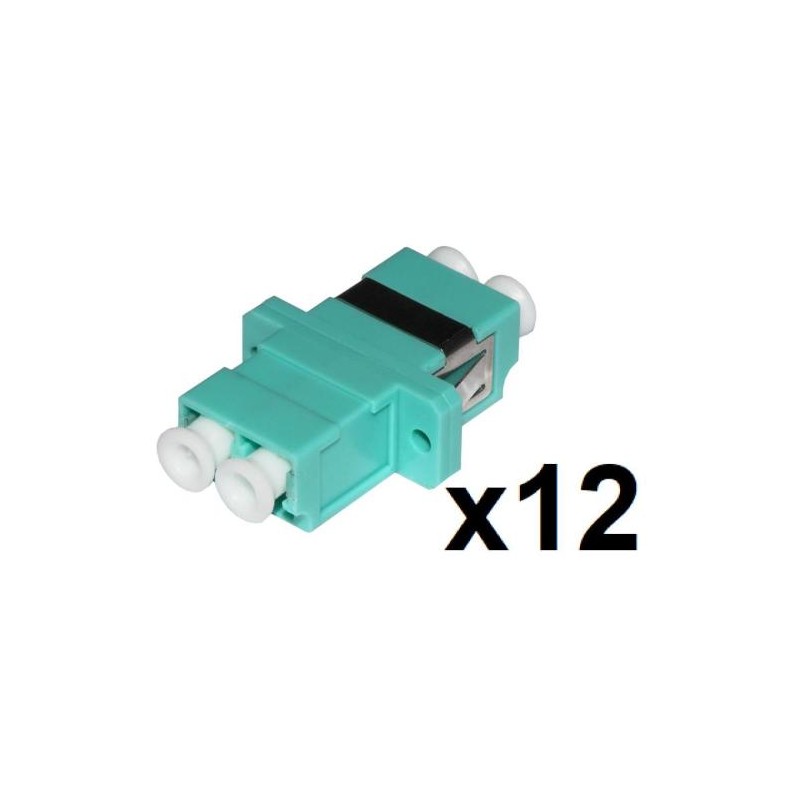 CONFEZIONE 12 ADATTATORI FIBRA OTTICA LCLC MULTIMODE DUPLEX OM3 LKLCD312