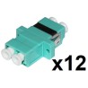 CONFEZIONE 12 ADATTATORI FIBRA OTTICA LCLC MULTIMODE DUPLEX OM3 LKLCD312