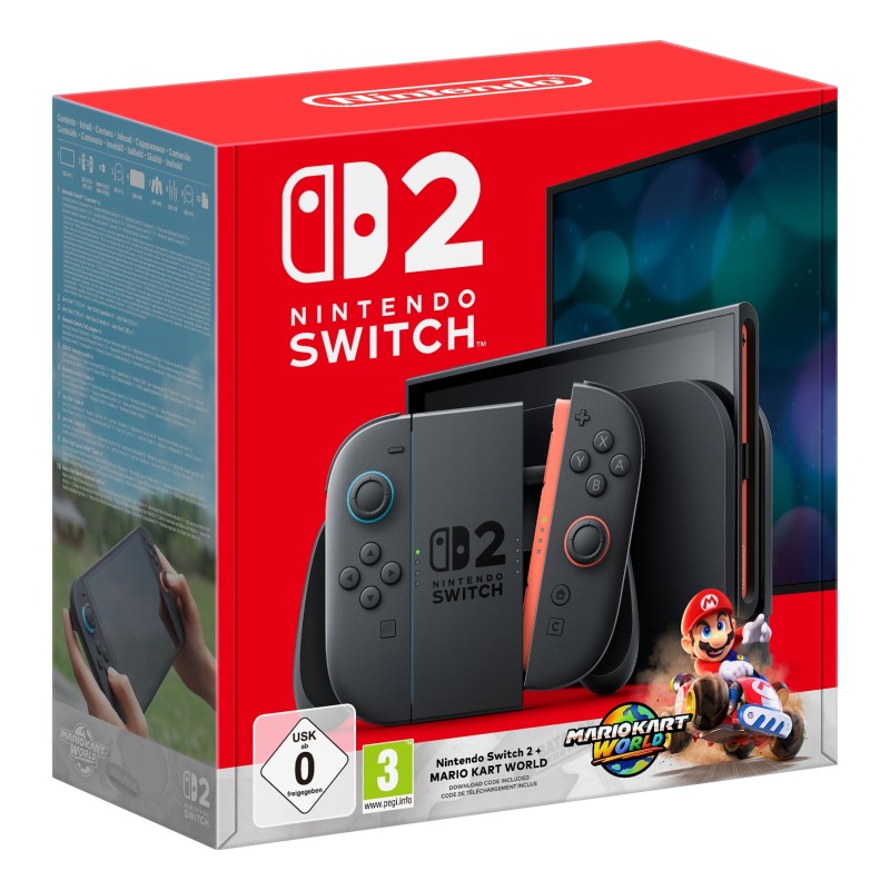 NINTENDO SWITCH 2 NERO ITALIA CONSOLE MARIO KART WORLD