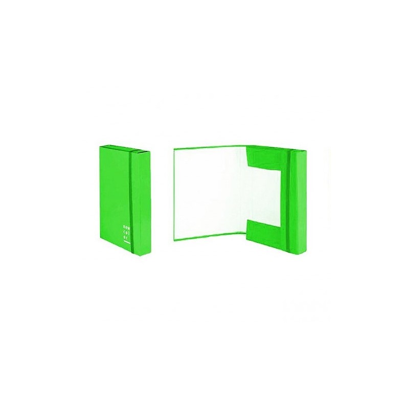 CARTELLA CON ELASTICO 3 LEMBI DORSO VERDE 3CM