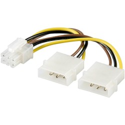 CAVO SDOPPIATORE ALIMENTAZIONE MOLEX A 6PIN PER SK VIDEO PCI-E AKPCIP6