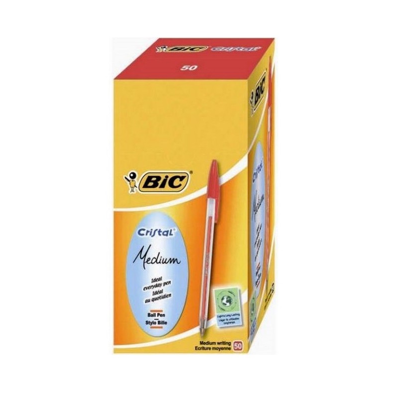 PENNA A SFERA CRISTAL ROSSA 50 PEZZI