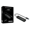 HUB USB 30 4 PORTE BK 4USB A + ADATTUSB C ALLUMINIO