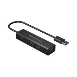 HUB USB 30 4 PORTE BK 4USB A + ADATTUSB C ALLUMINIO