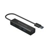 HUB USB 30 4 PORTE BK 4USB A + ADATTUSB C ALLUMINIO