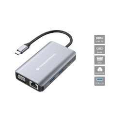 DOCKING STATION TYPE C 7IN1 1HDMI1VGA3USB 301USB C PD