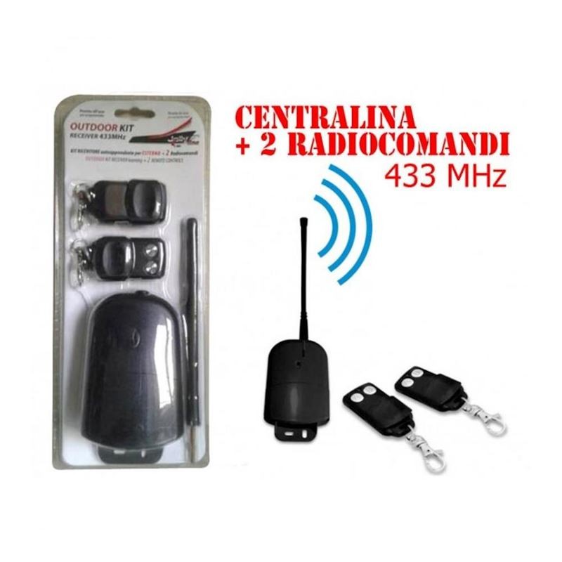 KIT RICEVITORE DA ESTERNO 433MHZ 2 TELECOMANDI JJ-JS-084-1