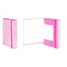 CARTELLA CON ELASTICO 3 LEMBI DORSO ROSA 3CM
