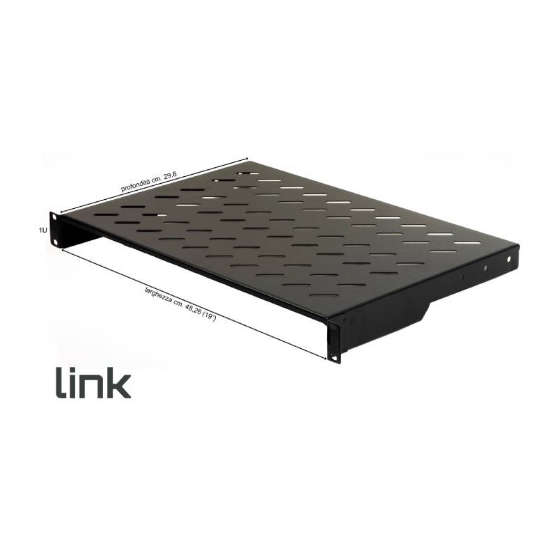 ARMADIO RACK RIPIANO 1 UNIT 19 PROFONDIT 300 MM UNIVERSALE NERO