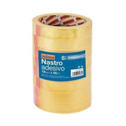 NASTRO ADESIVO 19MM X 66MT TRASPARENTE 8 PEZZI