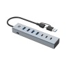 HUB USB 32 7 PORTE BK ALLUMINIO 4USB A2USB C + ALIMENTATORE