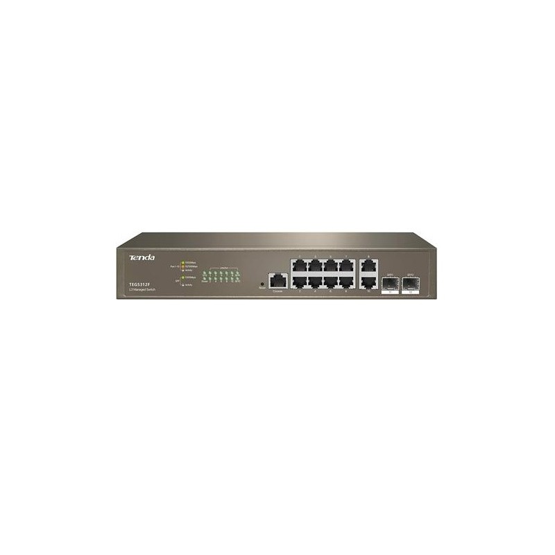 SWITCH RETE 10 PORTE TEG5312F GESTITO L3 GIGABIT ETHERNET 101001000 E 2 PORTE SFP BASE-X 1000 MBPS