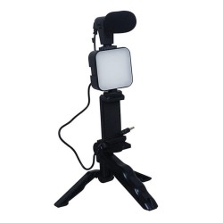 KIT VLOGGING CAMERA - SUPPORTO VIDEO SMARTPHONE PORTATILE CON LUCE LED S12