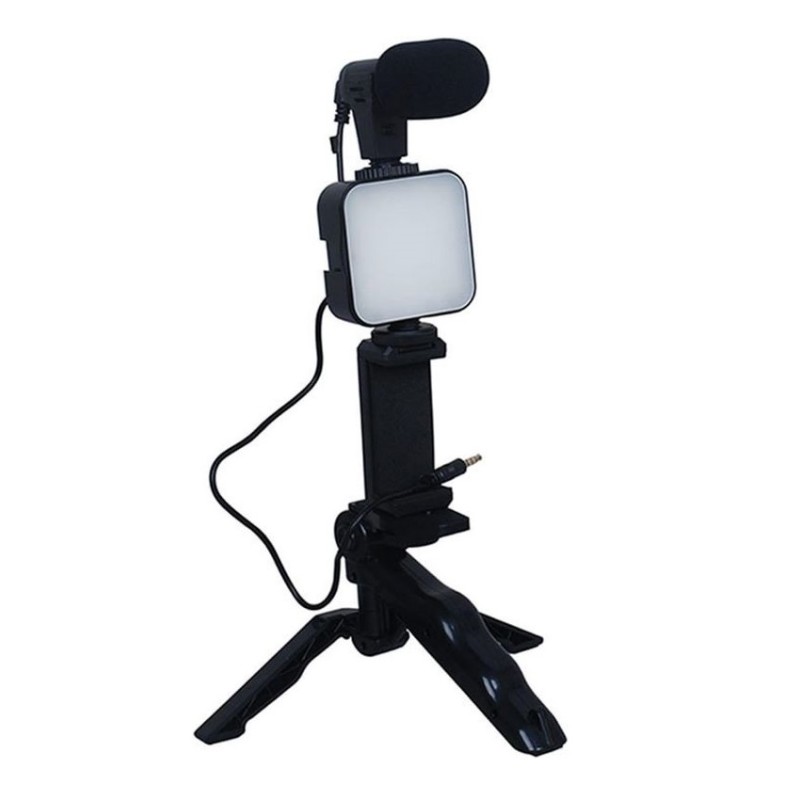 KIT VLOGGING CAMERA - SUPPORTO VIDEO SMARTPHONE PORTATILE CON LUCE LED S12