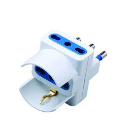 ADATTATORE 3 POSTI BIPASSOSCHUKO SPINA 16A POLYBAG PES1042-WP