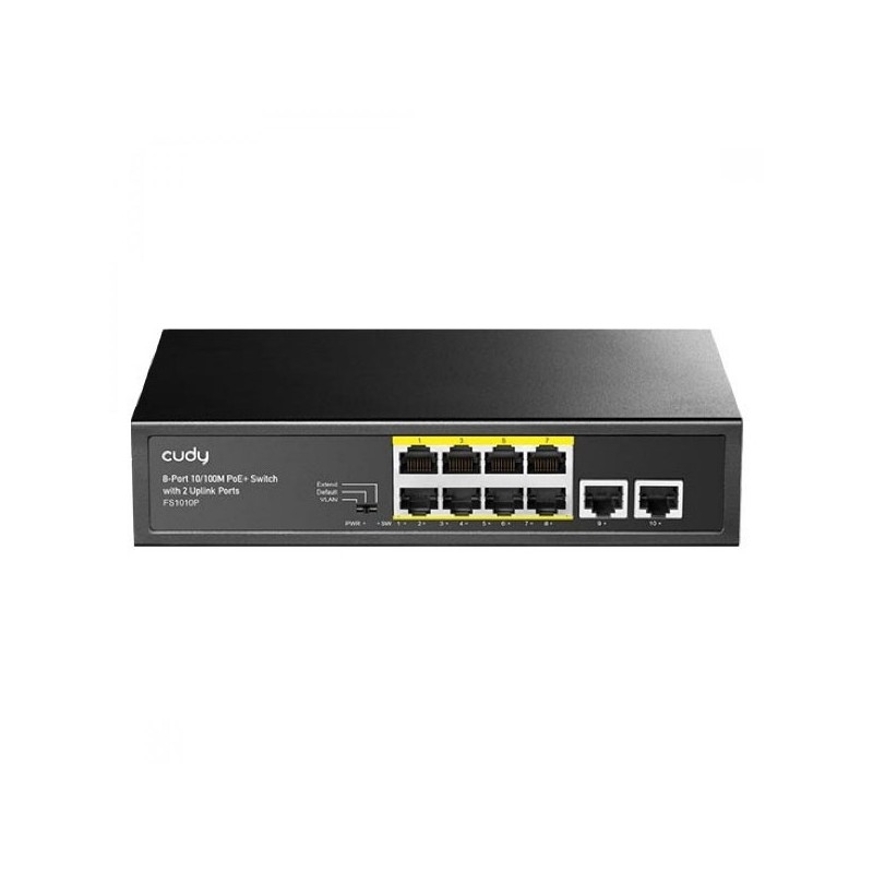 SWITCH RETE 8 PORTE POE + 2 PORTE UPLINK 10100MBPS 120W FS1010P
