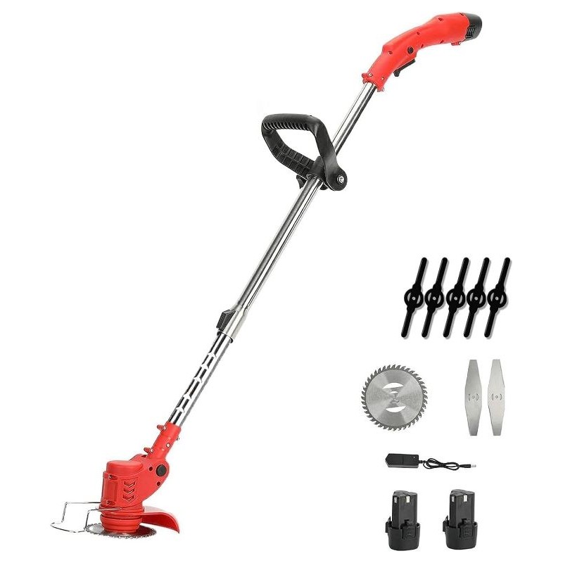 DECESPUGLIATORE ELETTRICO 2 BATTERIE 21V E CARICABATTERIE ADATTA PER TOSAERBA LAWN MOWER