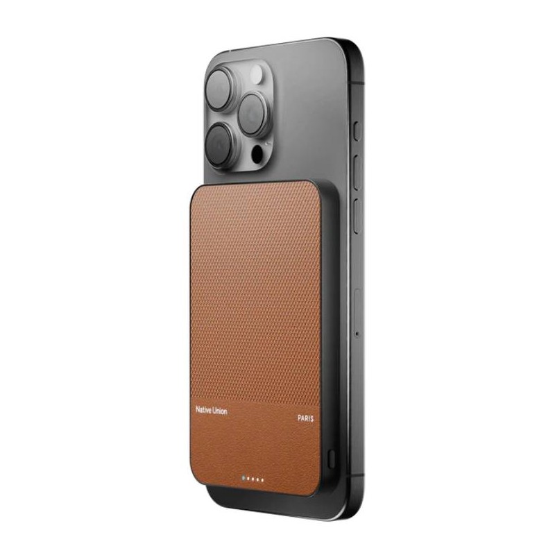 POWER BANK 5000MAH QI2 CLASSIC TAN USB-C NATIVE UNION MAGSAFE TANGERIN