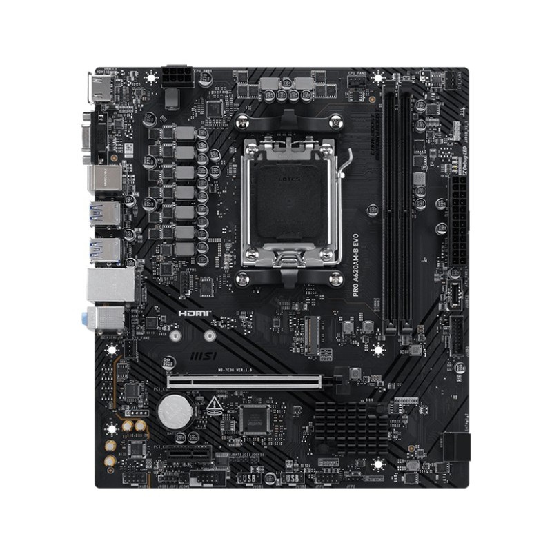 MB MSI PRO A620M-B EVO AM5 2D5 2S3 1M2 2PCIE HDD-SUB MATX